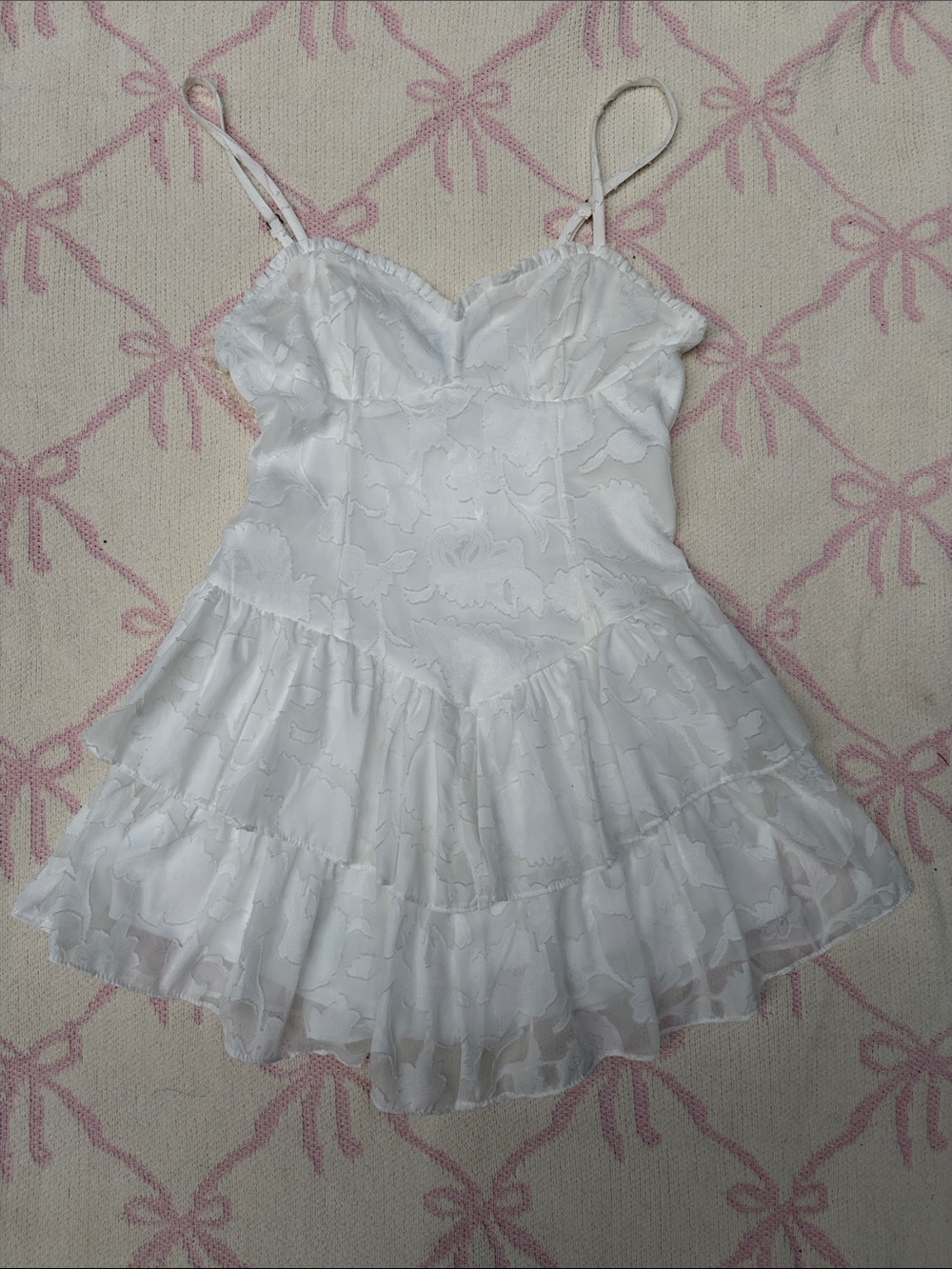 White Ruffle Layer Dress - Picture 7 of 8